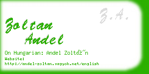 zoltan andel business card